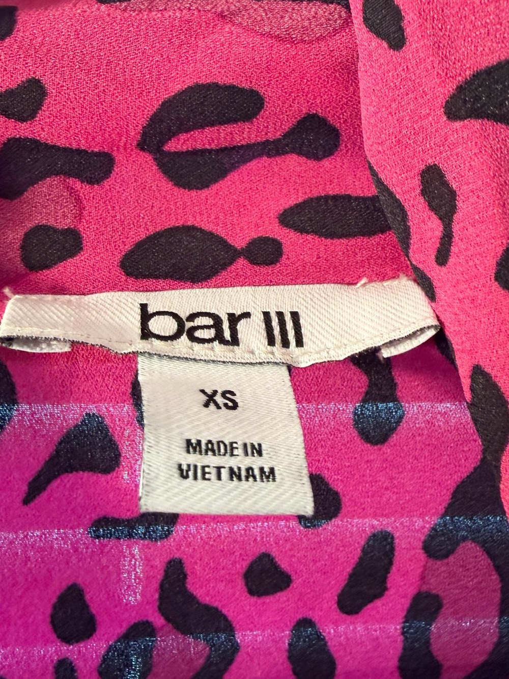 Bar III Hot Pink and Black Patterned blouse